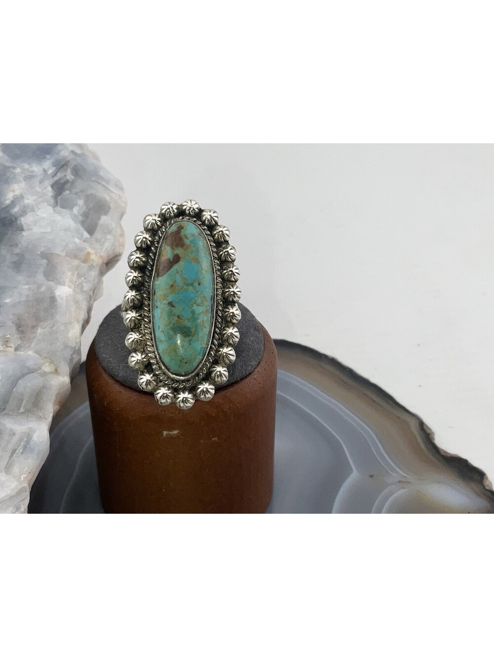 925 Sterling Silver Ladies Turquoise Silver Ring Native American Single Stone
